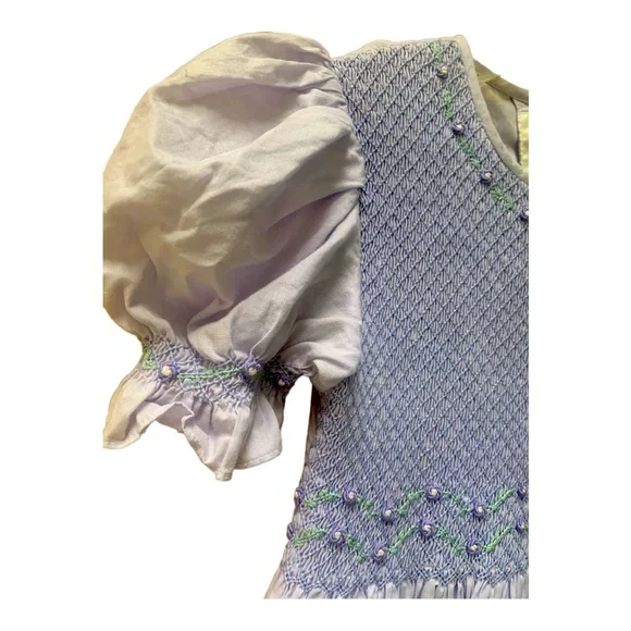 STRASBURG VINTAGE Lavender Smocked Dress - Size 8 - Picture 7 of 11